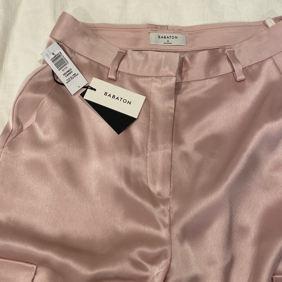 Babaton Refined Cargo Pant Limited Edition Poetic Pink Size 4 Satin Pant - Picture 4 of 4